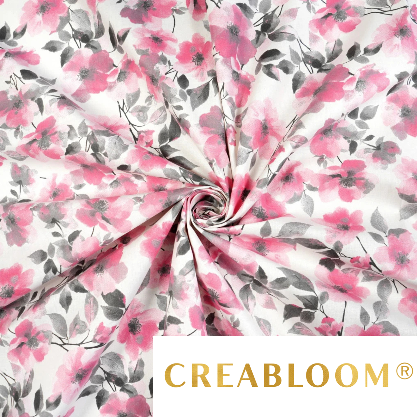 Tela de algodón con estampado floral