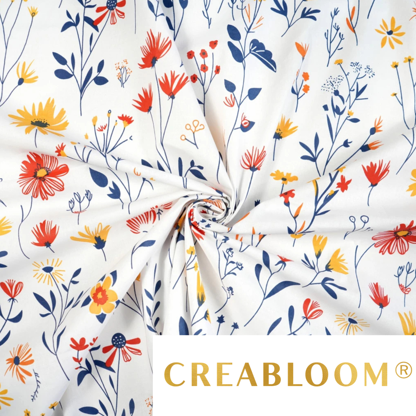 Baumwollstoff mit Blumendruck