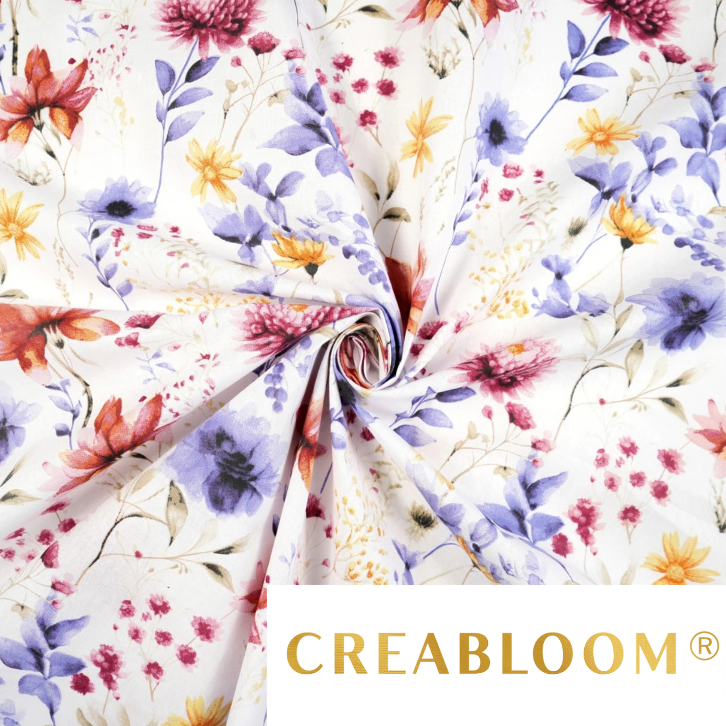 Baumwollstoff mit Blumendruck