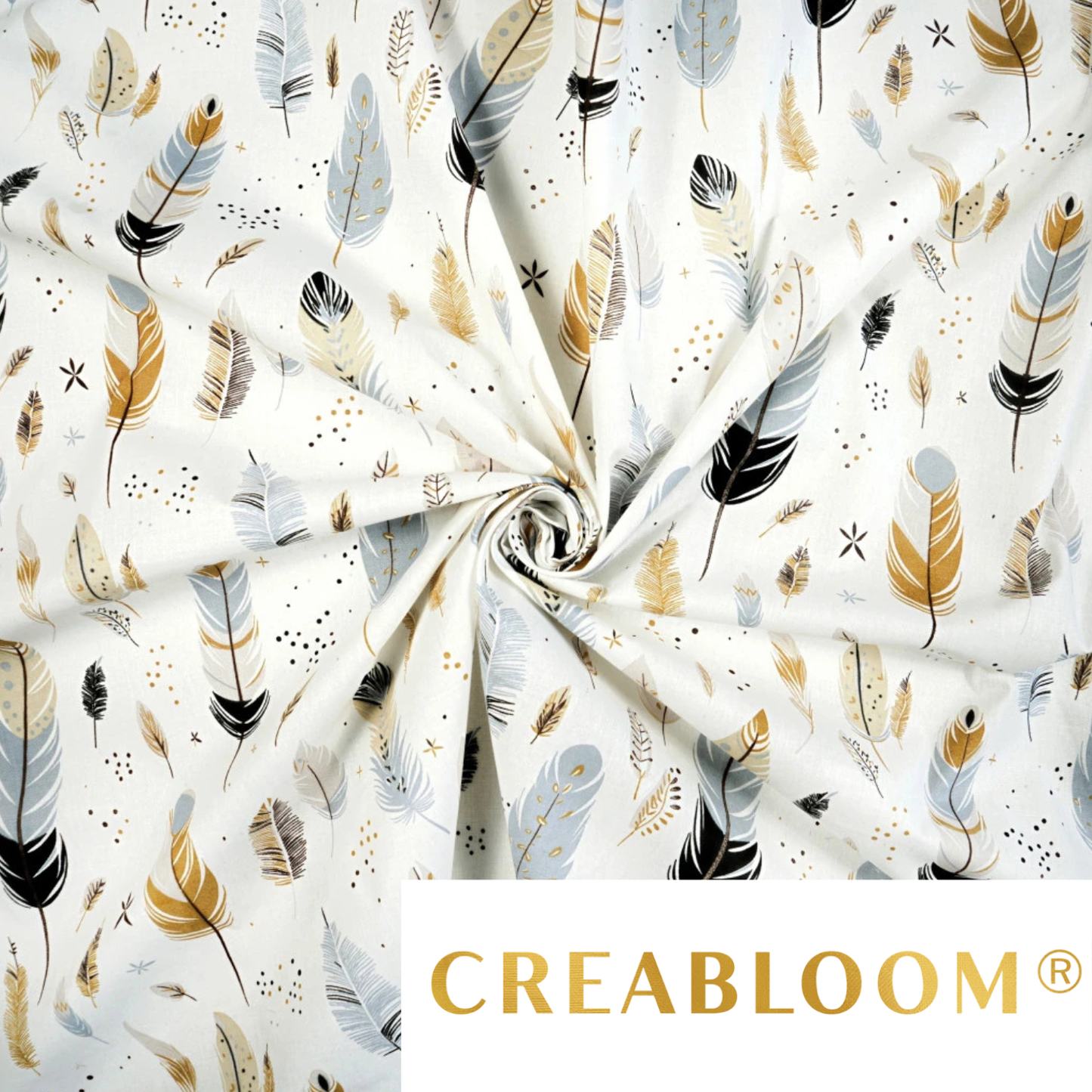 Tissu coton Motif plumes