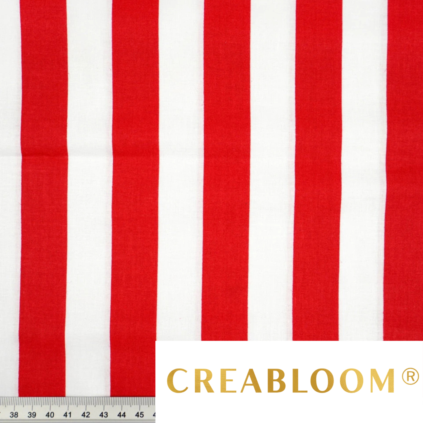 Tissu coton imprimé rayures blanc et rouge