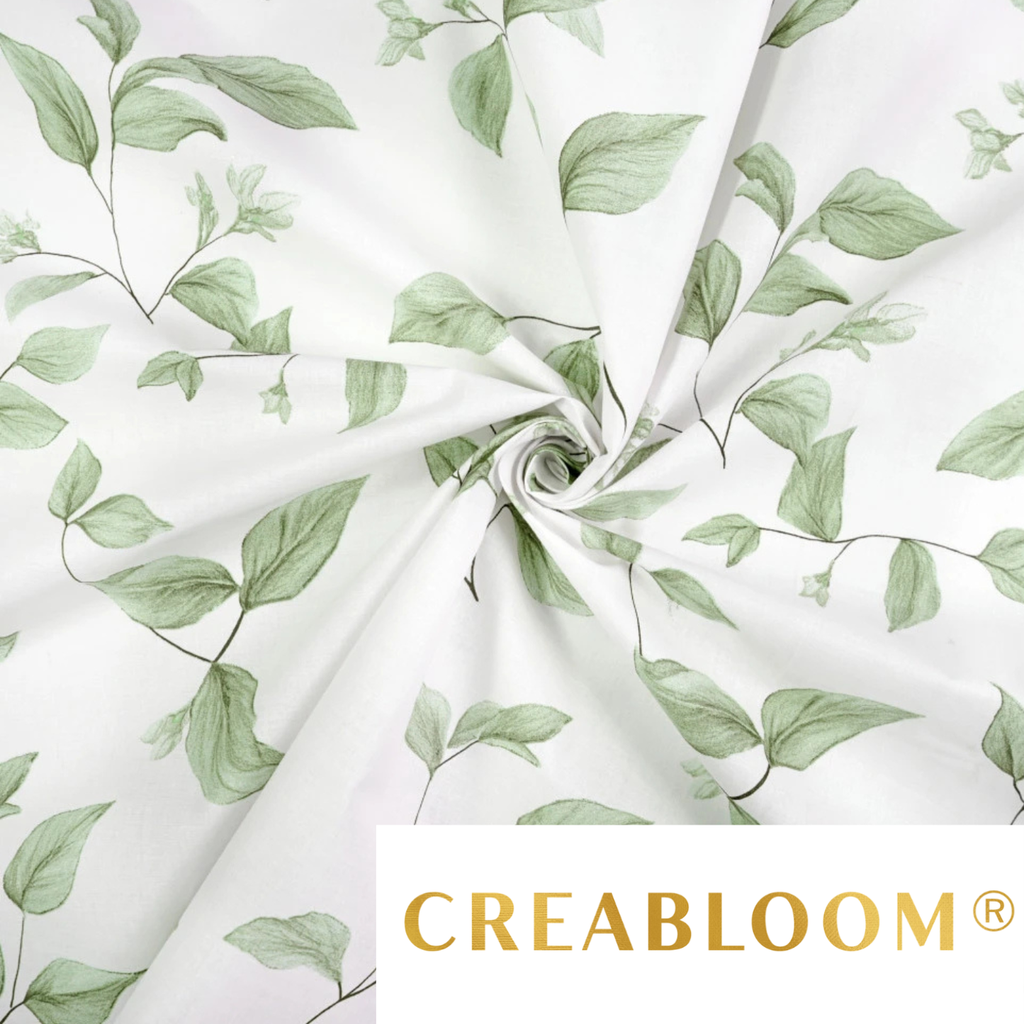 Tela de algodón estampada con flores grandes.