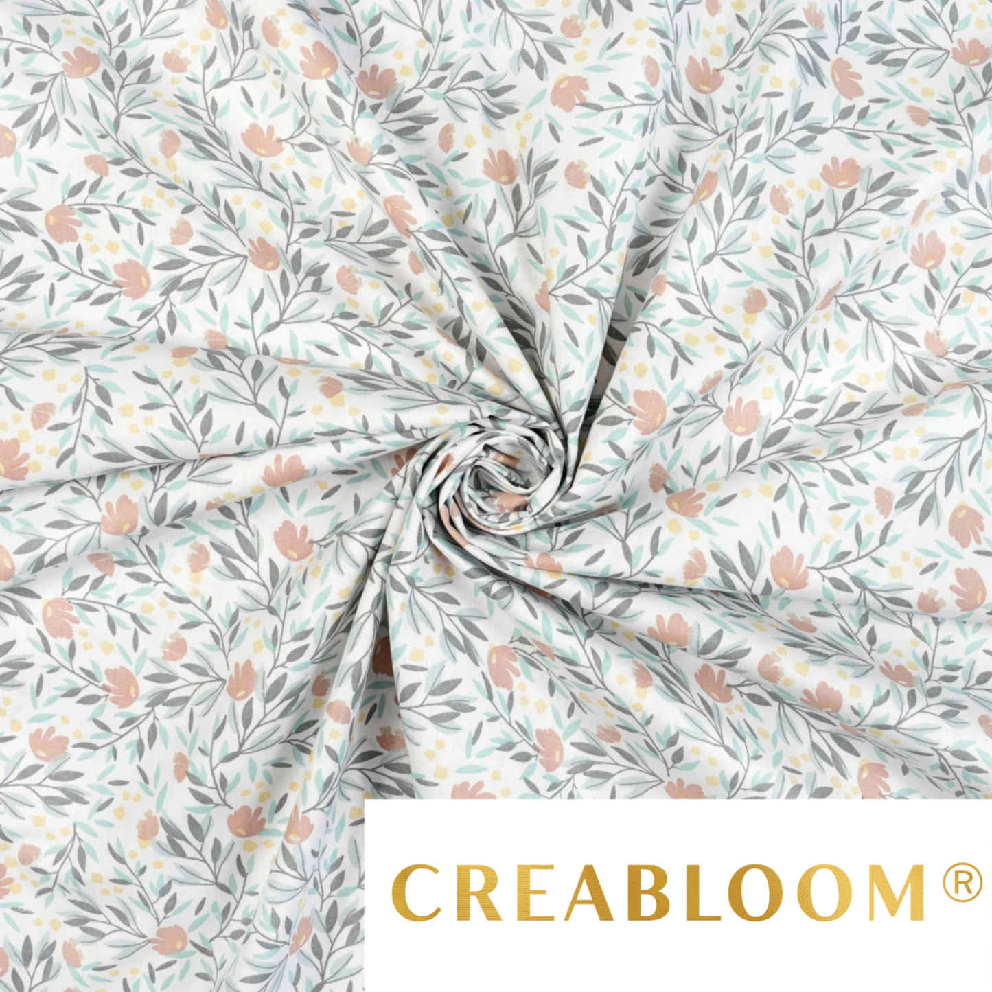 Tela de algodón con estampado floral
