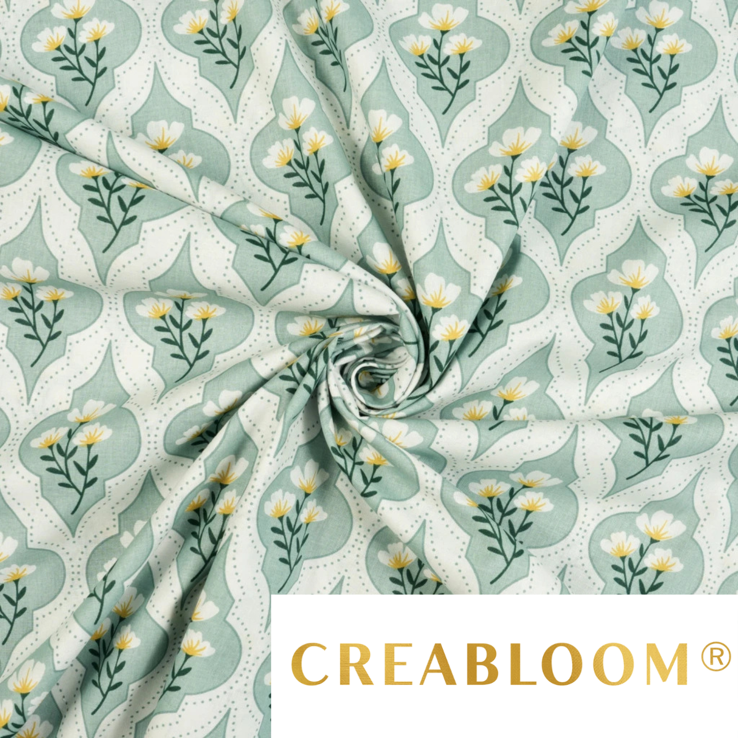 Tela de algodón con estampado floral