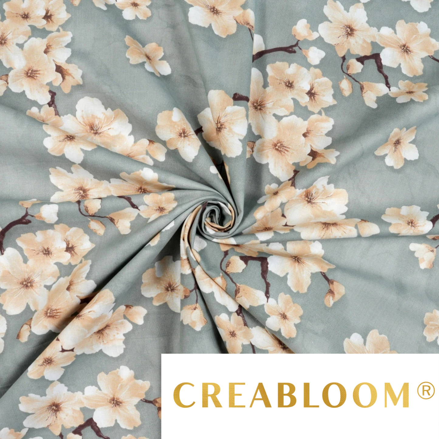 Tela de algodón con estampado floral