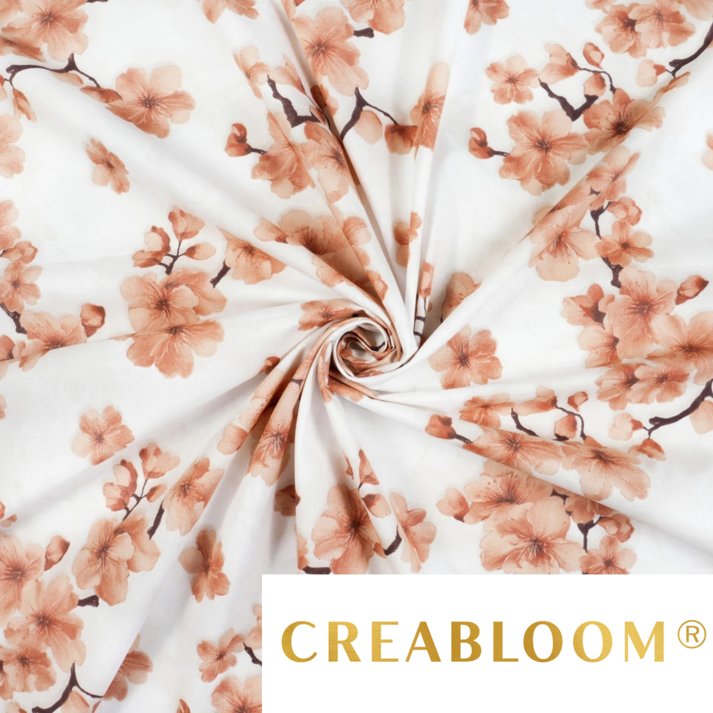 Tela de algodón con estampado floral