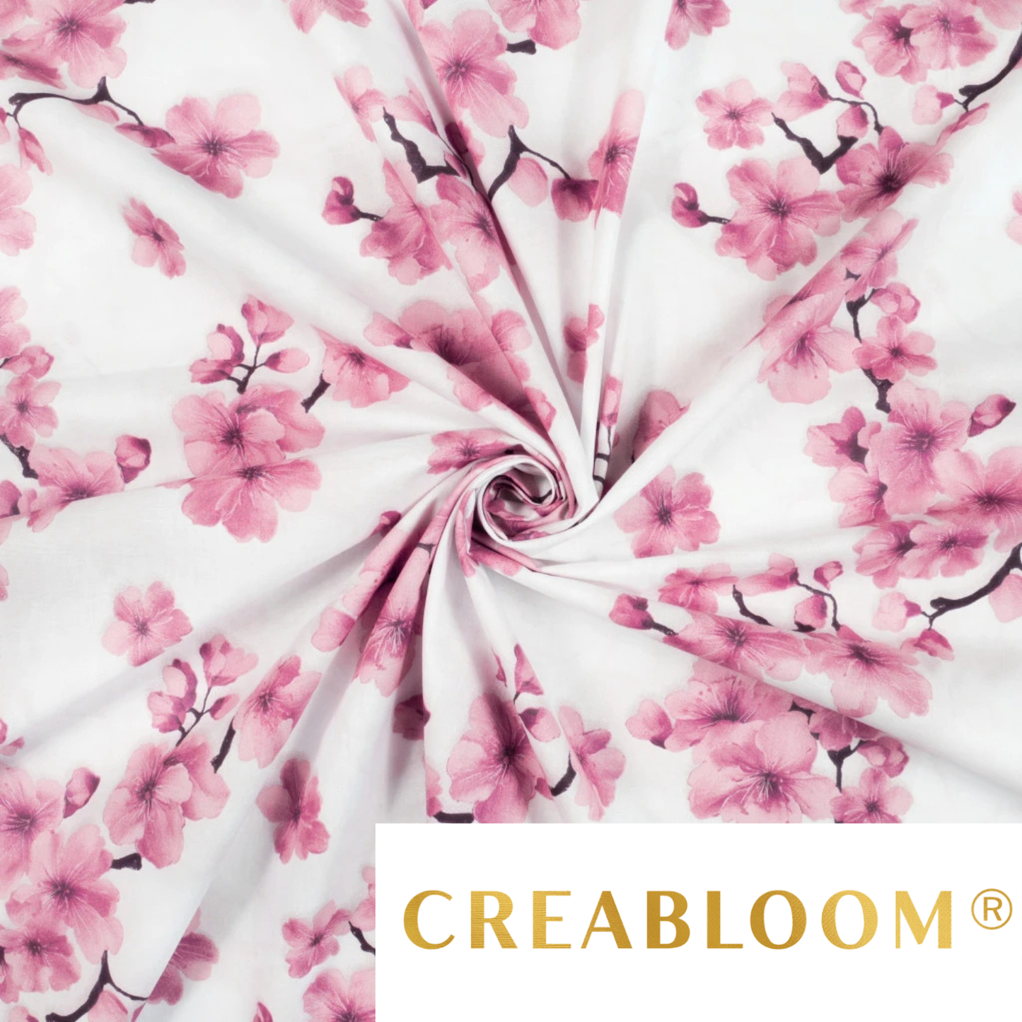 Tela de algodón con estampado floral