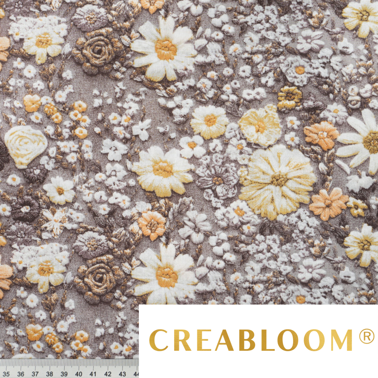 Tela de algodón con estampado floral
