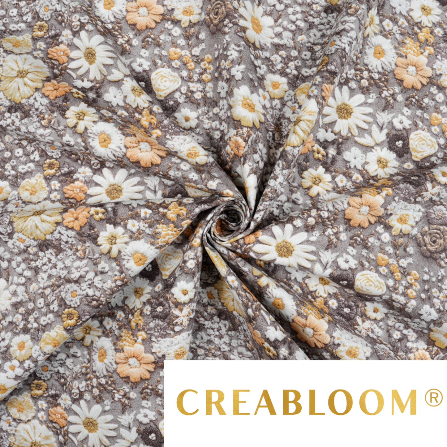 Tela de algodón con estampado floral