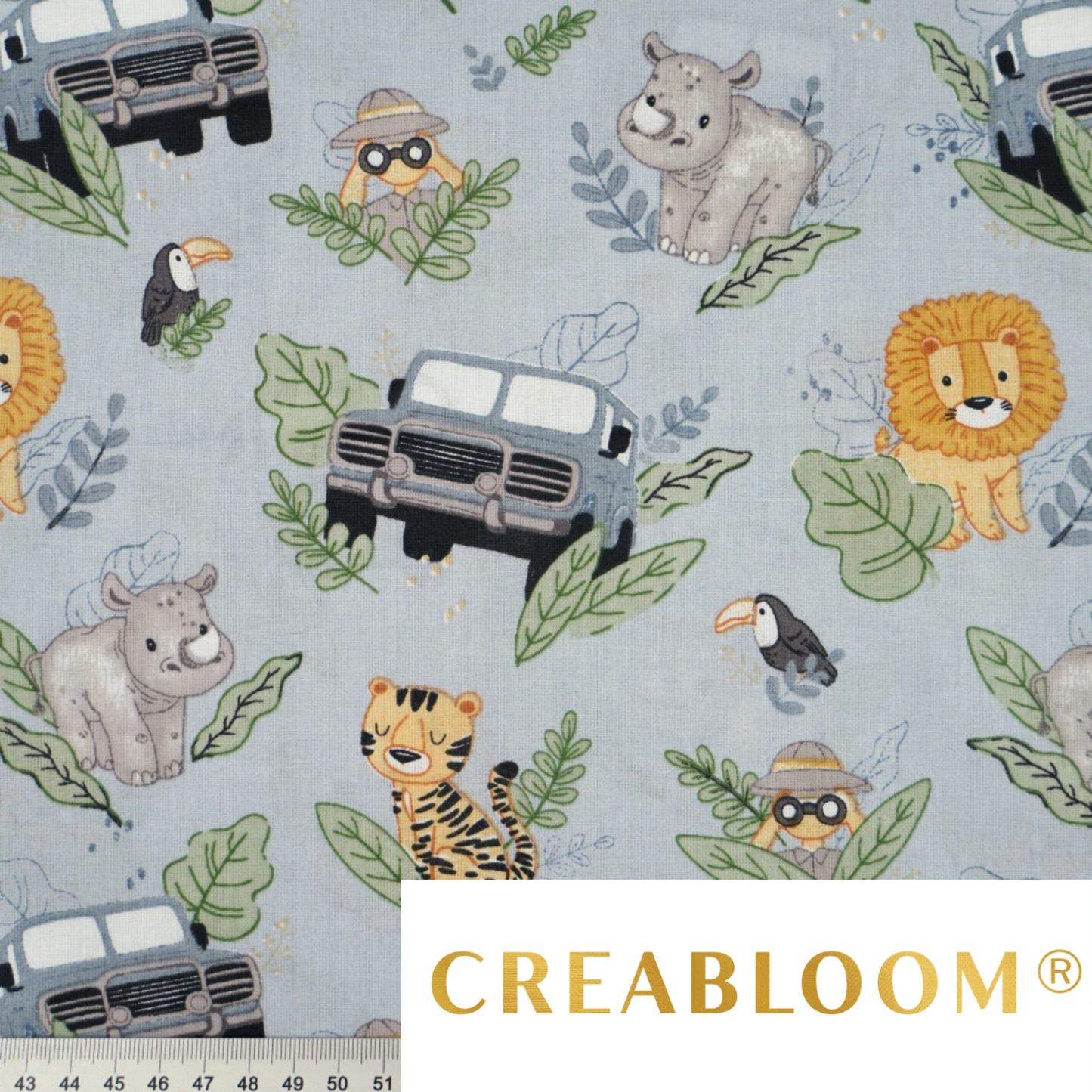 Baumwollstoff mit Safari-Muster