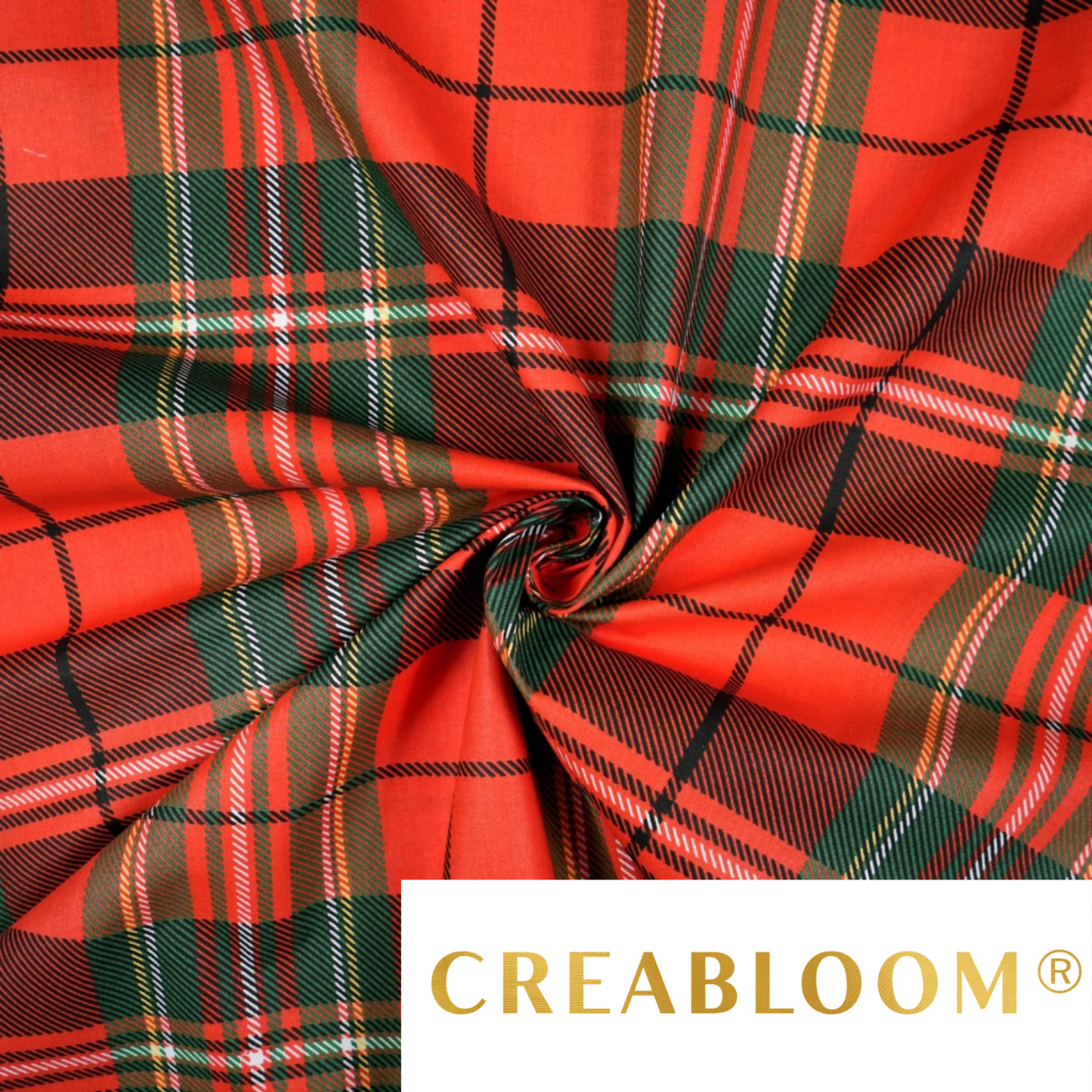 Weihnachts-Tartan-Muster aus Baumwollstoff