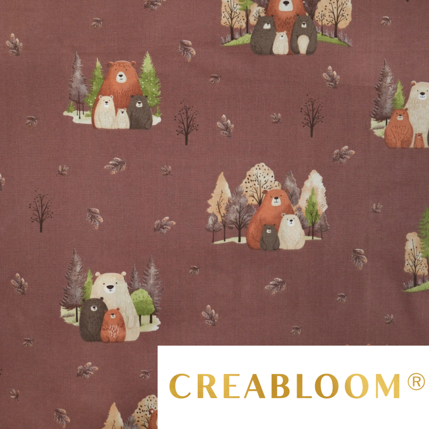 Tissu coton Motif famille ours