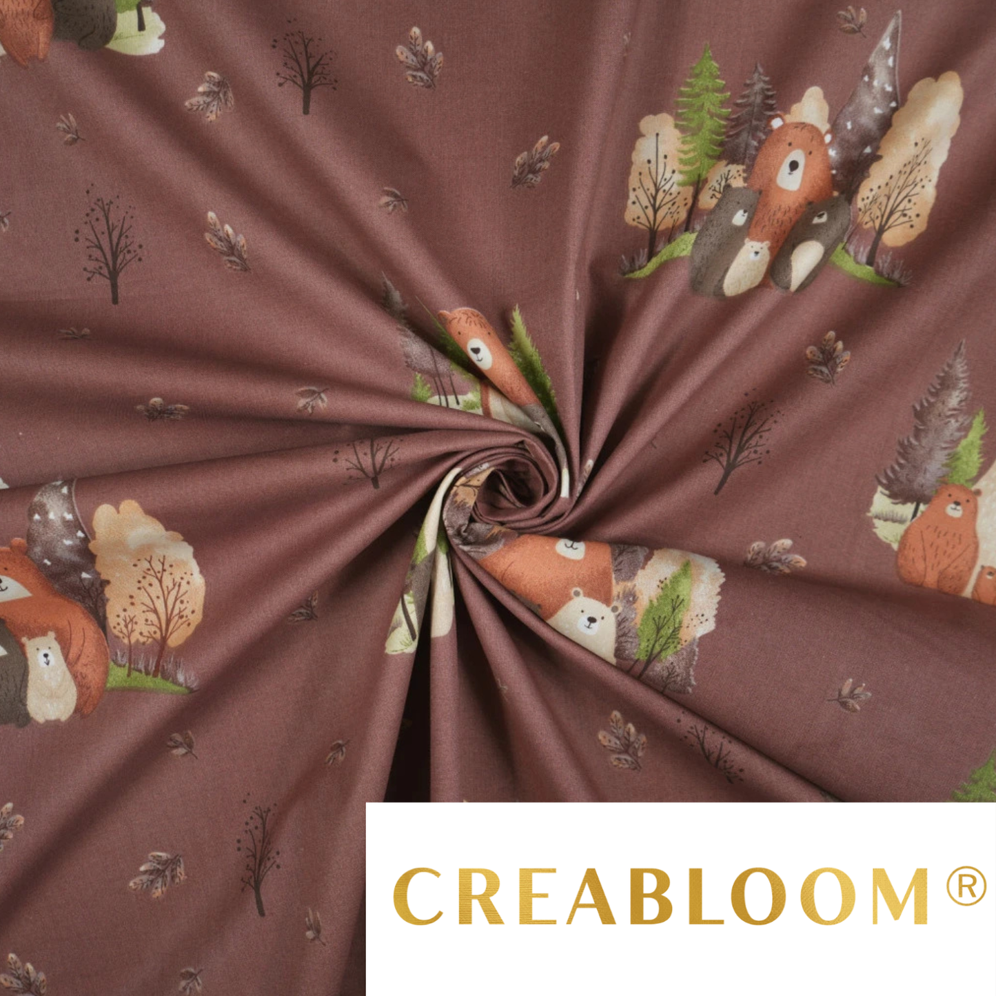 Tissu coton Motif famille ours