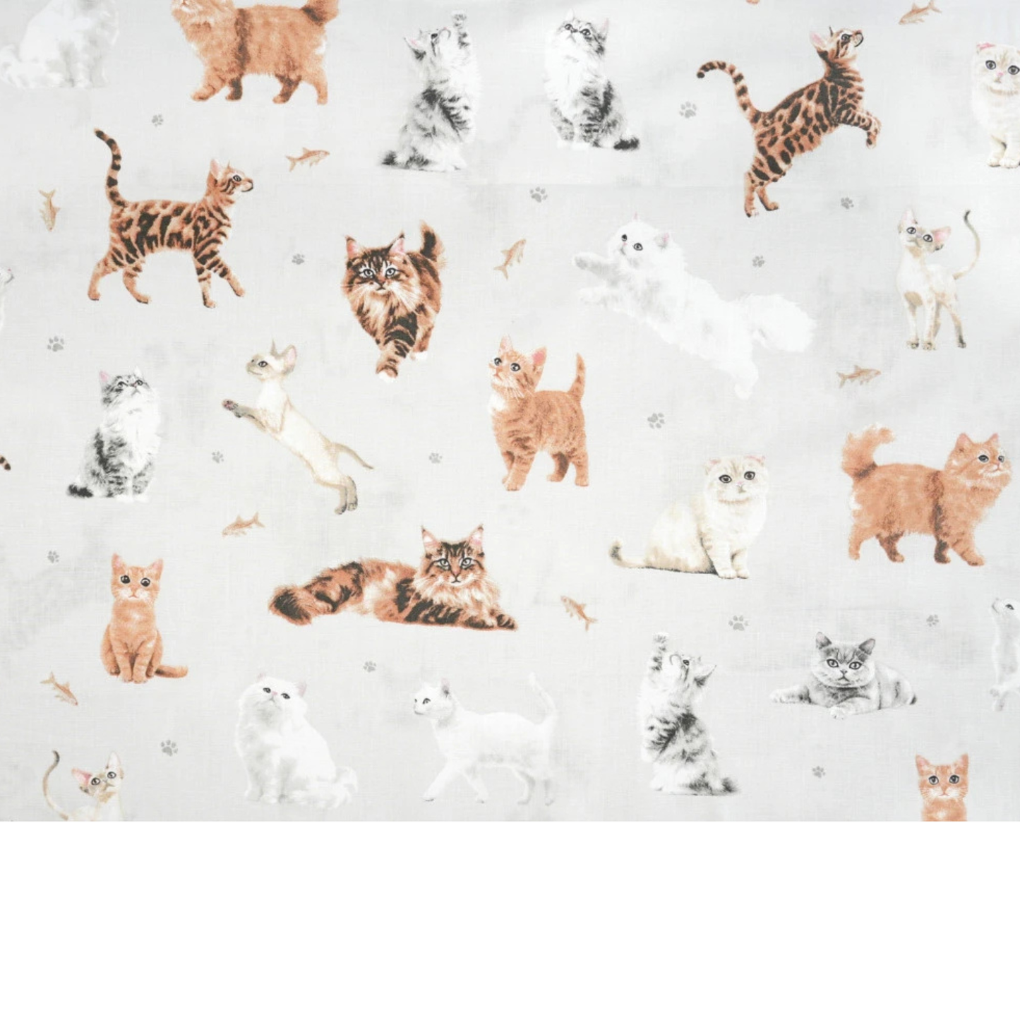 Tela de algodón con motivos de gatos