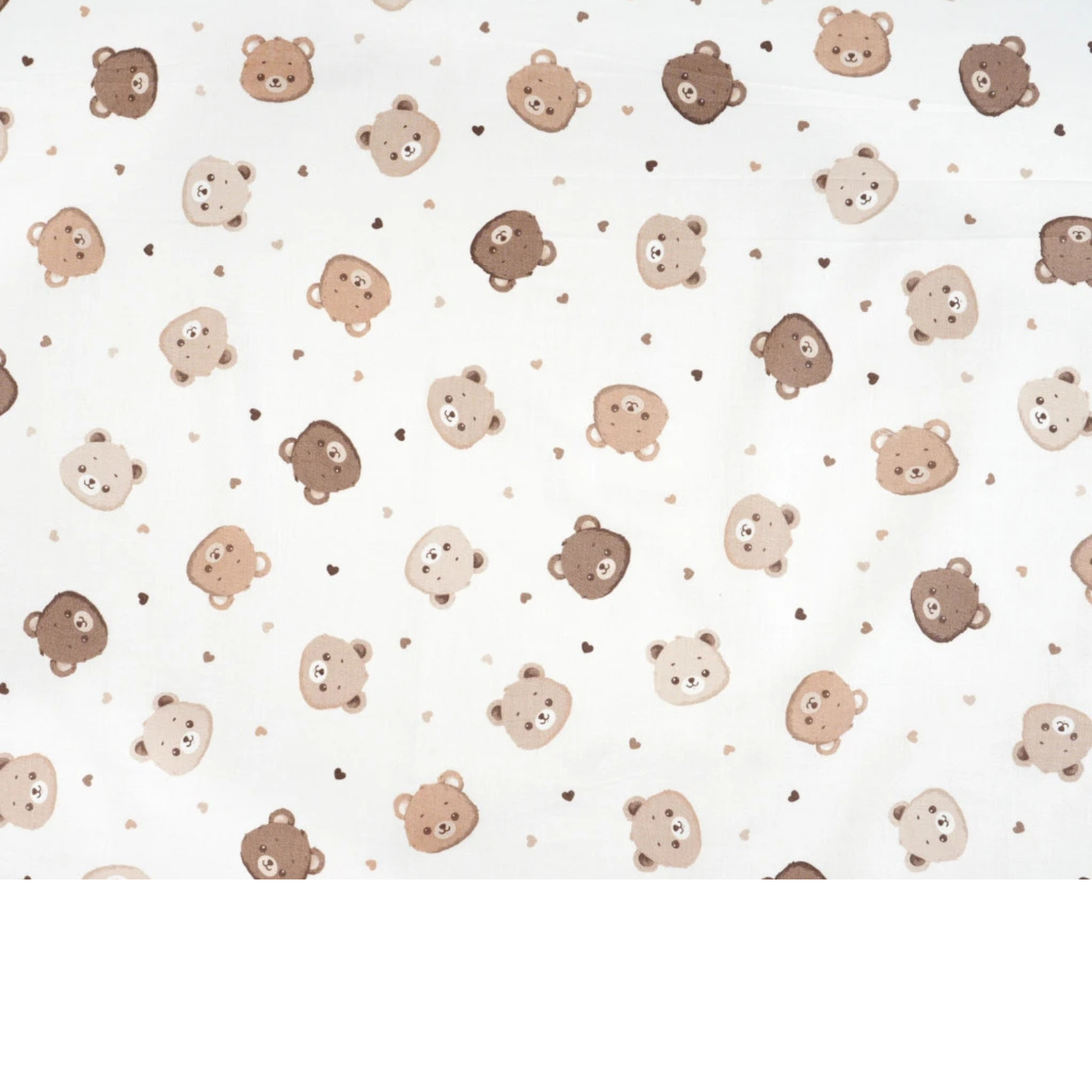Tela de algodón con estampado de osito de peluche