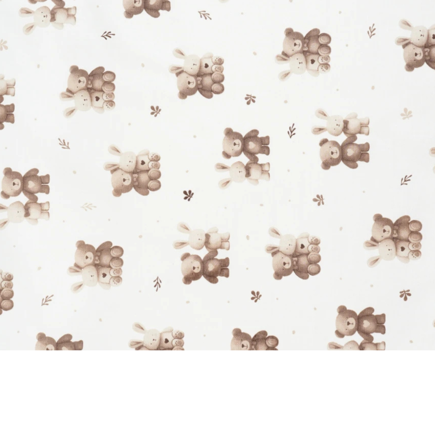 Tela de algodón con estampado de osito de peluche