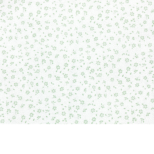 Tissu coton imprimé fleurs couleur vert sauge