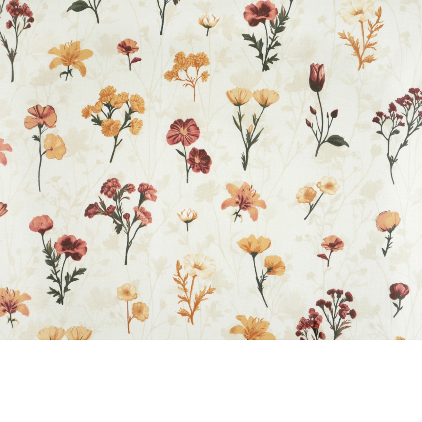 Tela de algodón con estampado floral