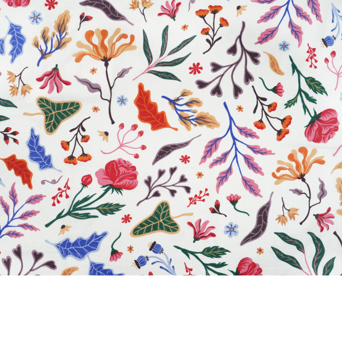 Tela de algodón con estampado floral