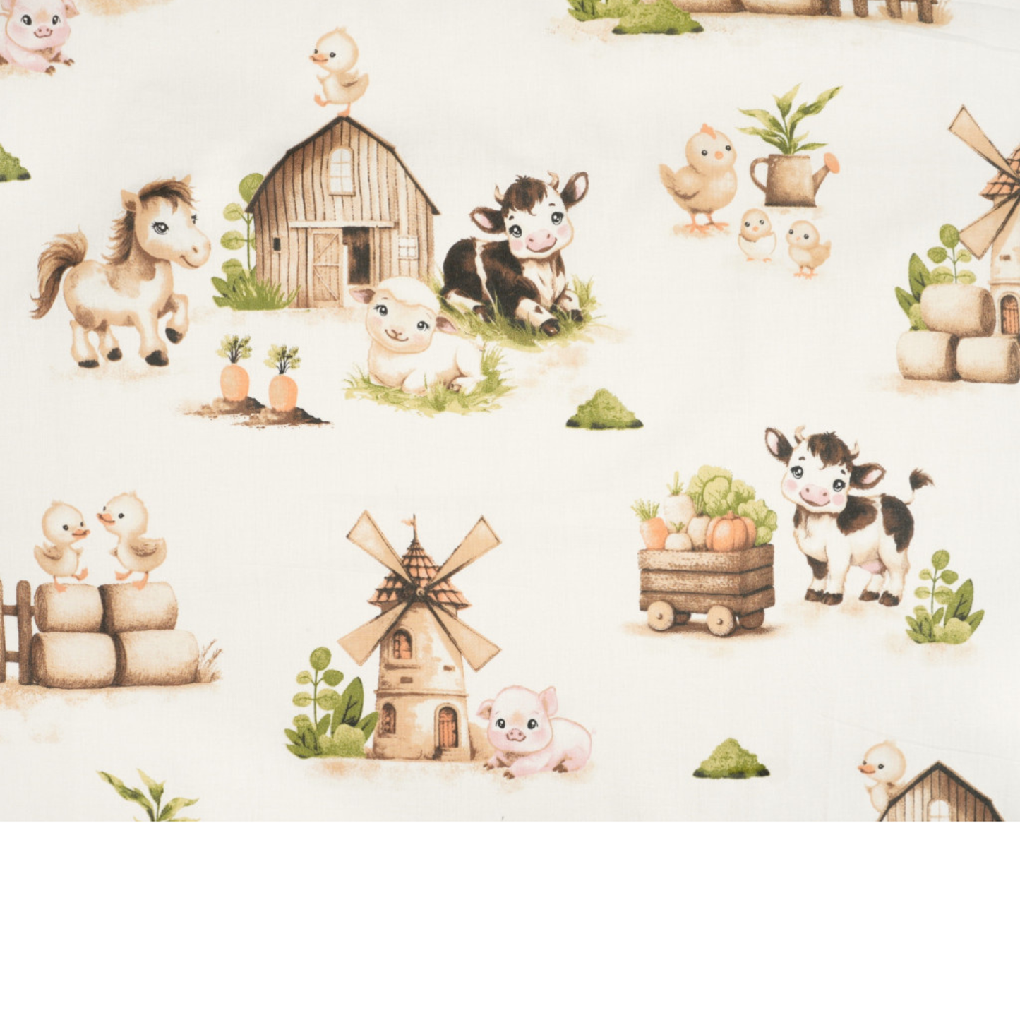 Tissu coton Motif animaux de la ferme