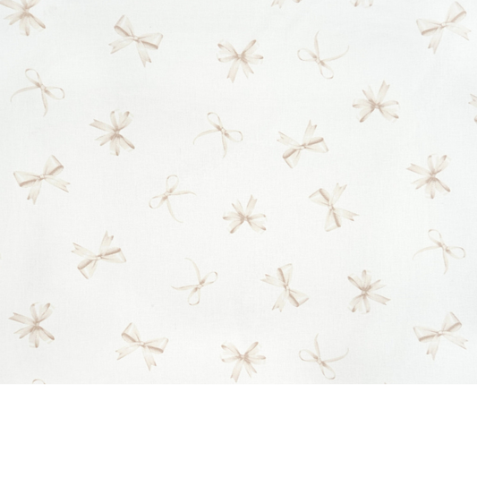 Tissu coton Motif nœuds beige