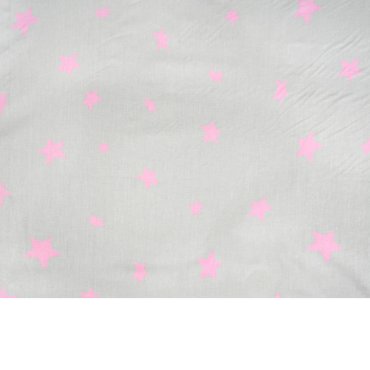 Tissu coton Motif étoiles rose fond gris