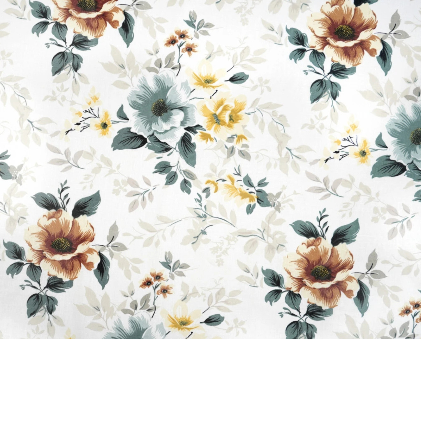 Tela de algodón con estampado floral