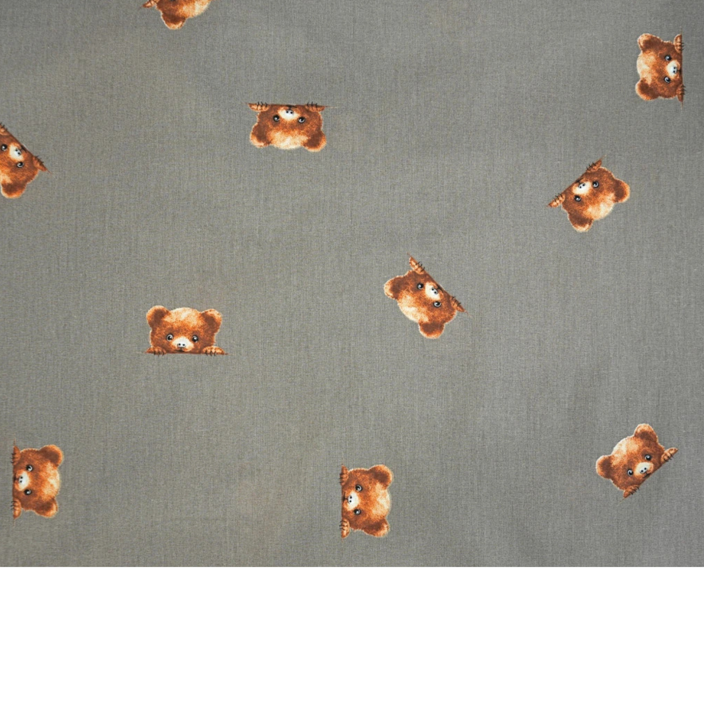 Tela de algodón con estampado de osito de peluche