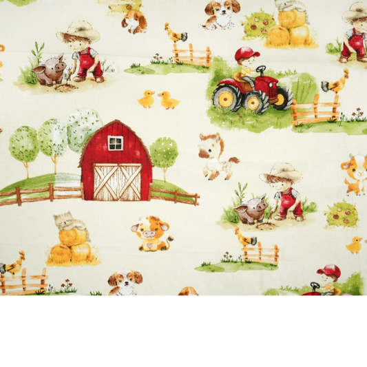 Tissu coton Motif ferme