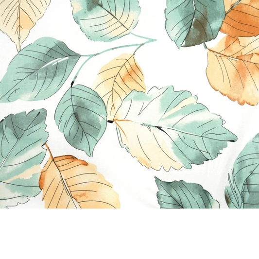 Baumwollstoff mit großem Pflanzenmuster