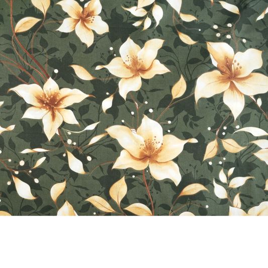Tissu coton imprimé grandes fleurs