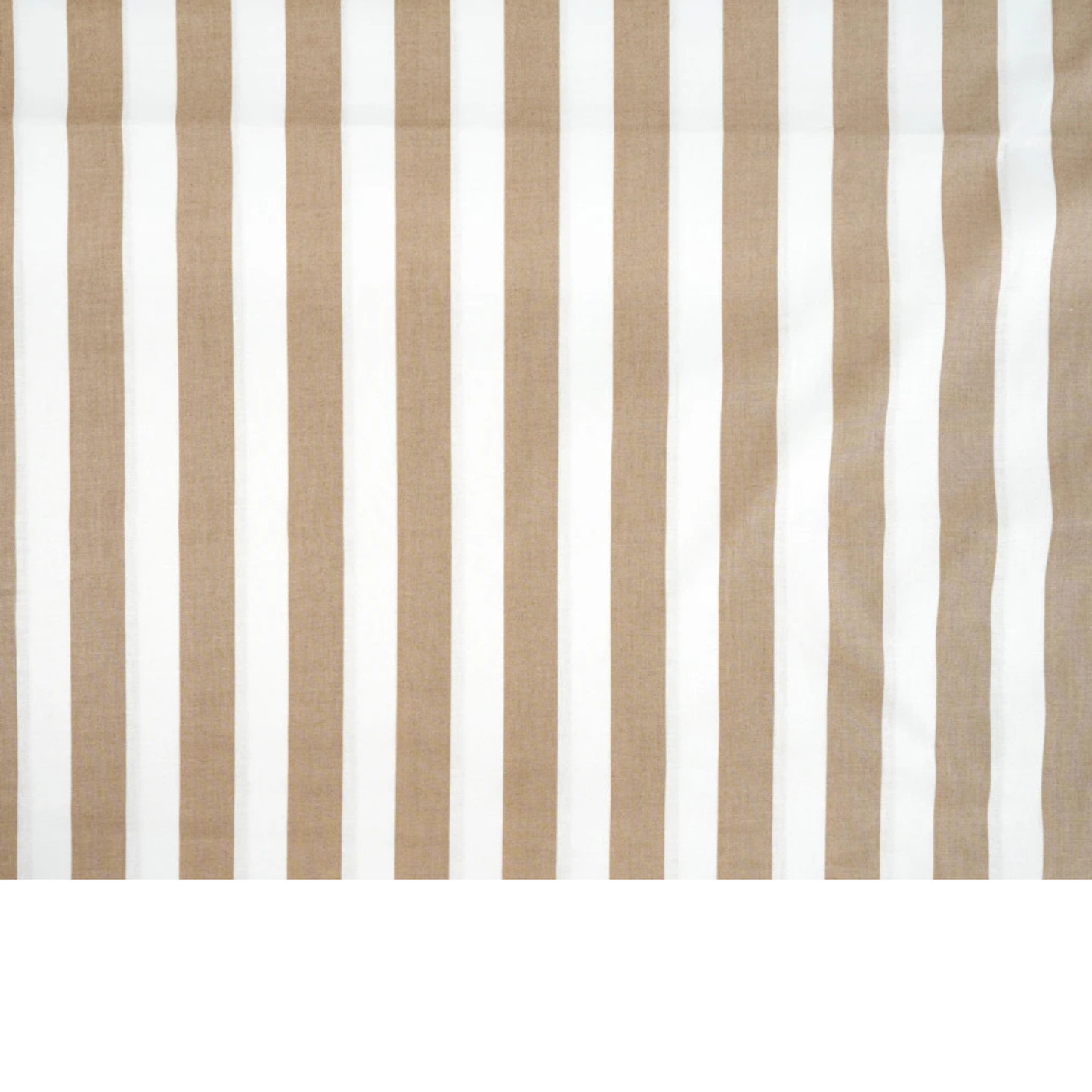 Tissu coton imprimé rayures blanc et beige