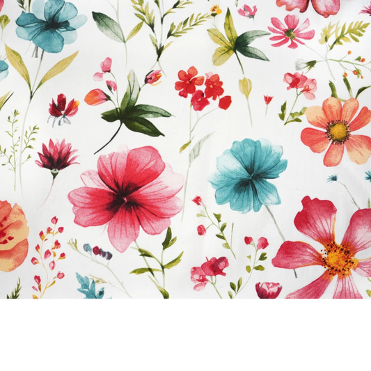 Tissu coton imprimé grandes fleurs