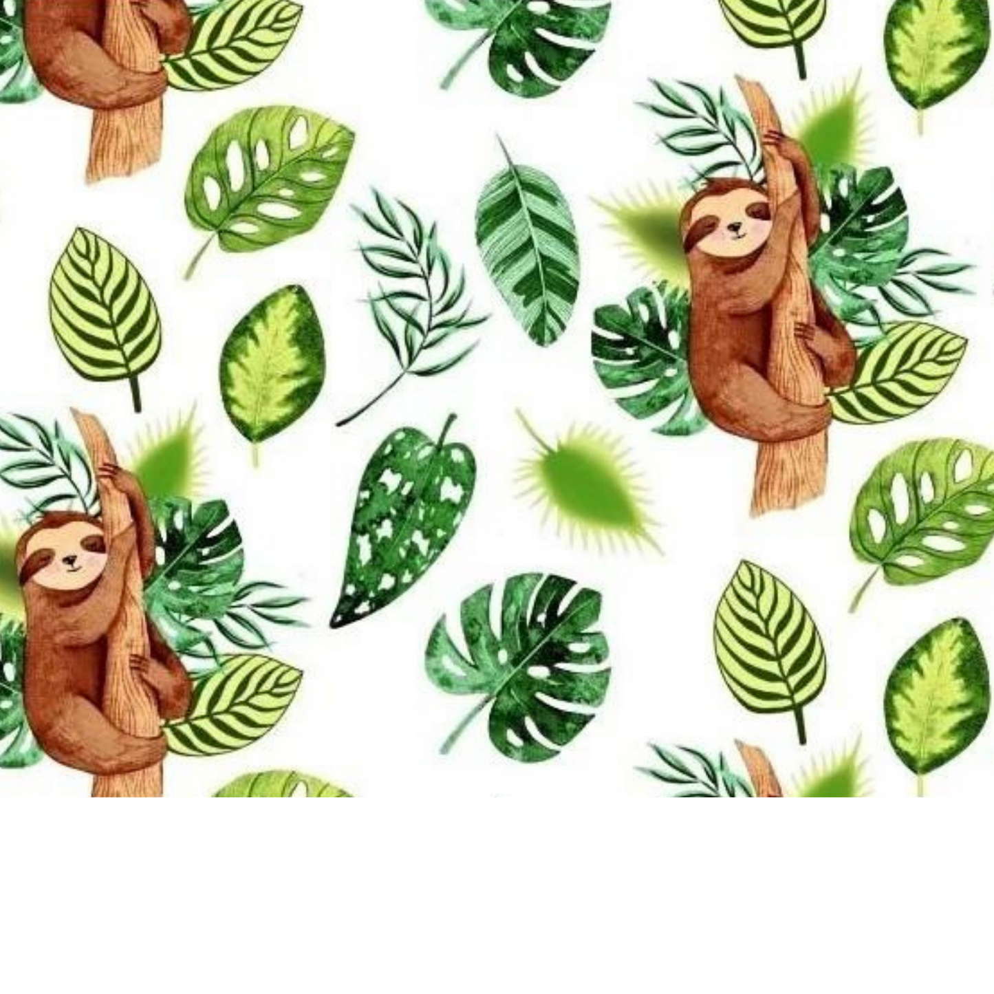 Tissu Coton Motif Paresseux