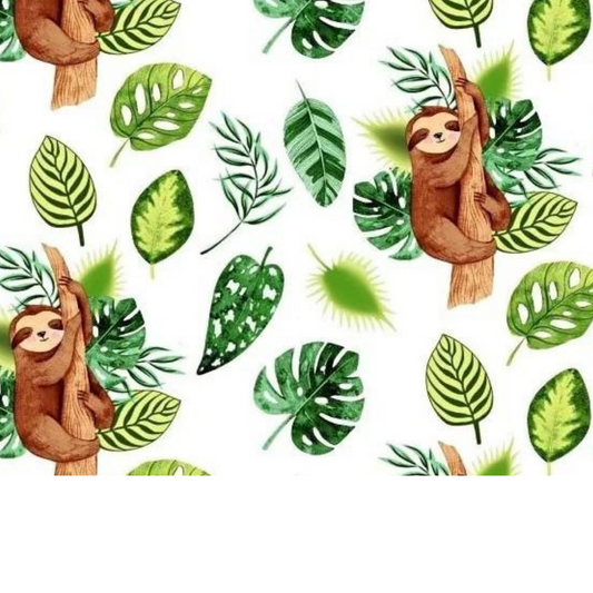 Tissu Coton Motif Paresseux