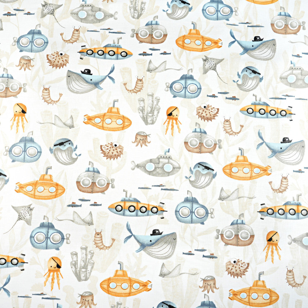 Tissu coton Motif animaux de la mer