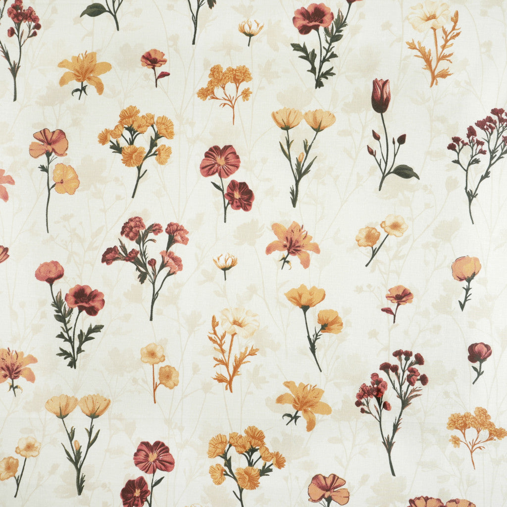 Tela de algodón con estampado floral