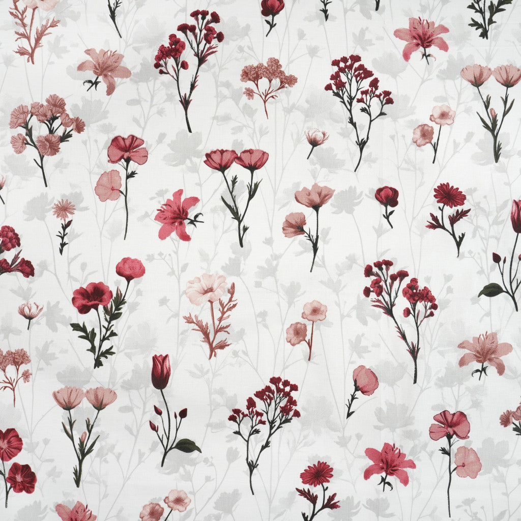 Tela de algodón con estampado floral