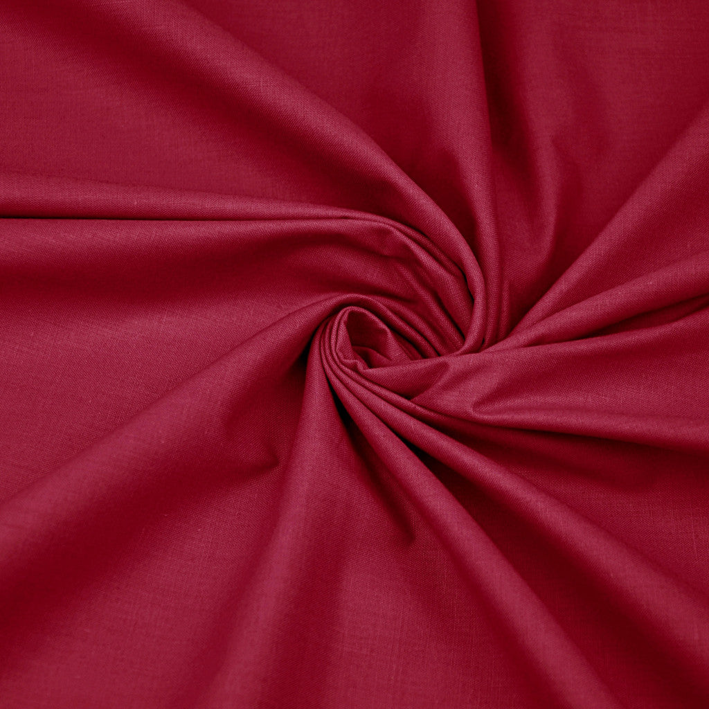 Tissu coton Uni rouge foncé