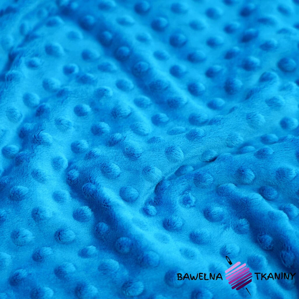Tissu Minky Bleu Azur