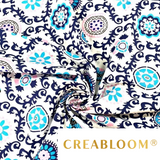 Tissu Coton Motif Fleurs Et Elephants