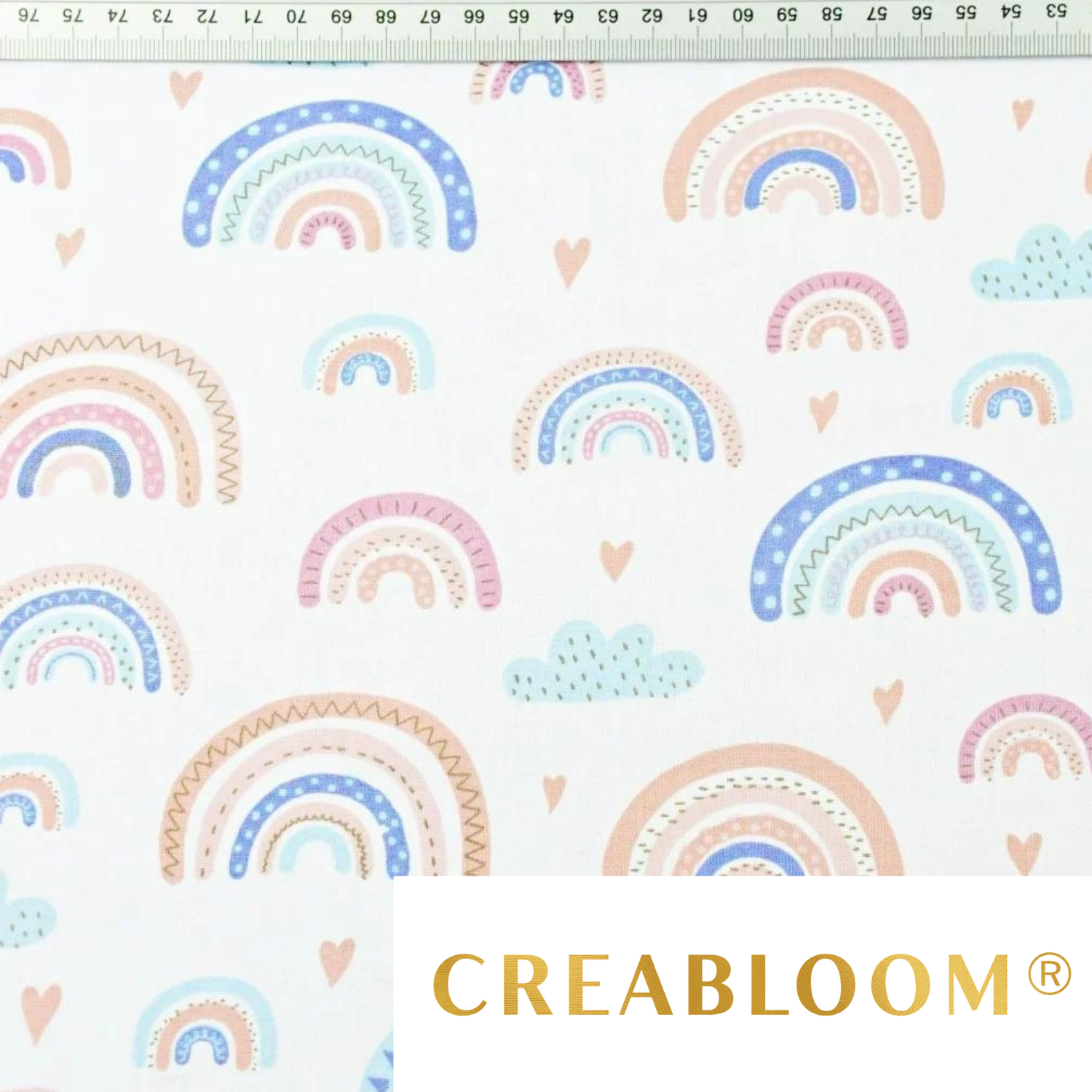 Tissu Coton Motif Arc-En-Ciel