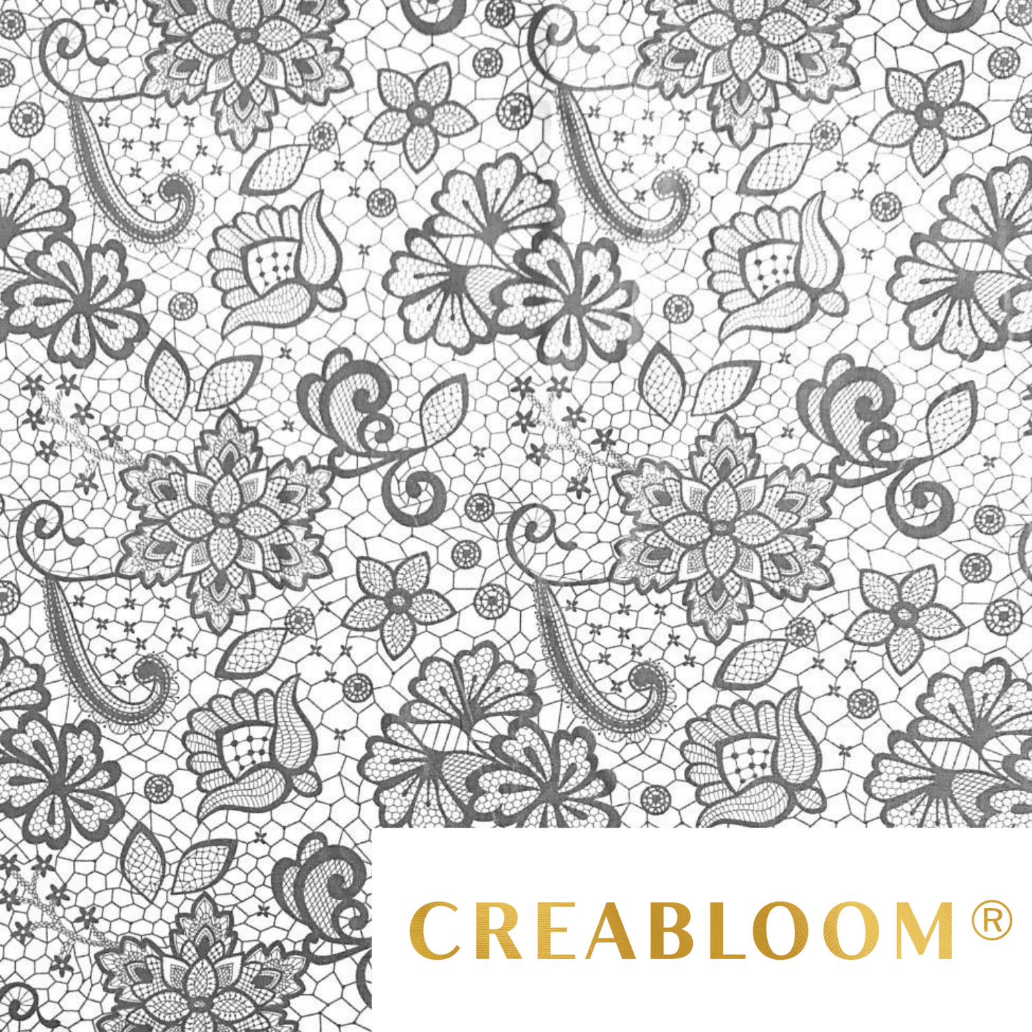 Tissu Coton Motif Fleurs Effet Dentelle