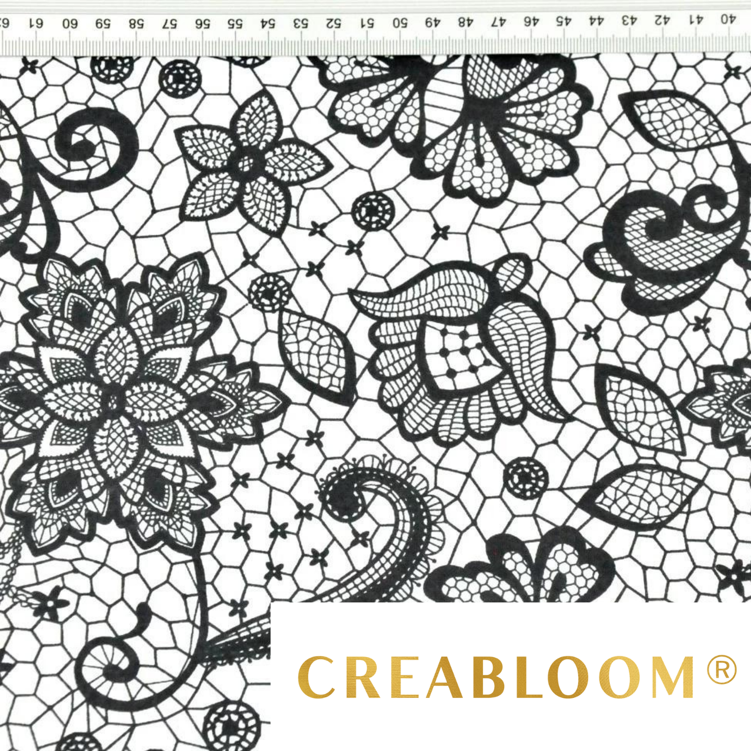 Tissu Coton Motif Fleurs Effet Dentelle