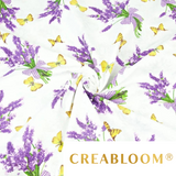 Tissu Coton Motif Papillons Et Lavande