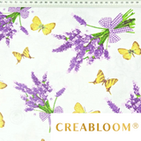 Tissu Coton Motif Papillons Et Lavande