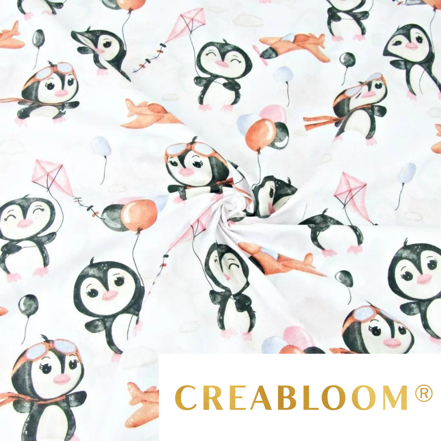 Tissu Coton Motif Pingouins