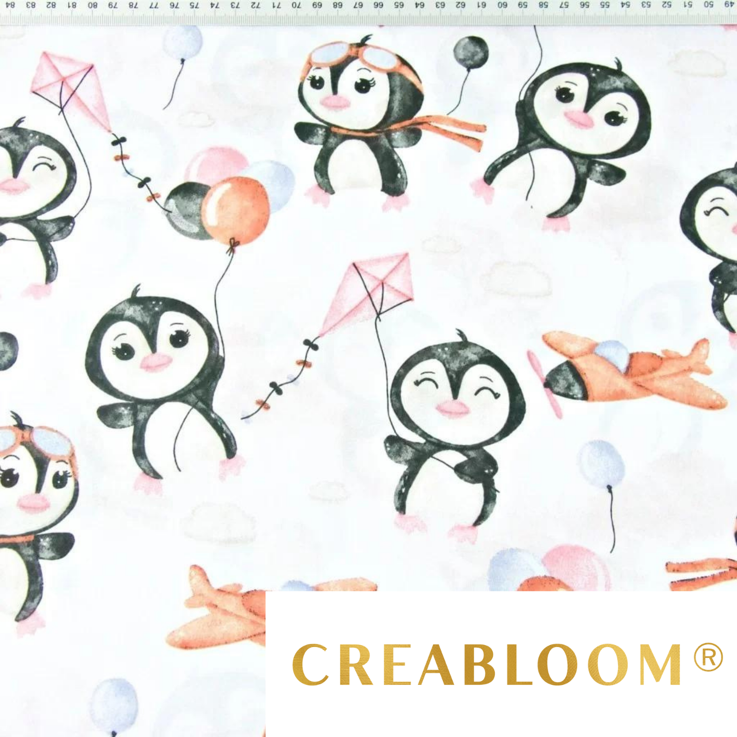 Tissu Coton Motif Pingouins