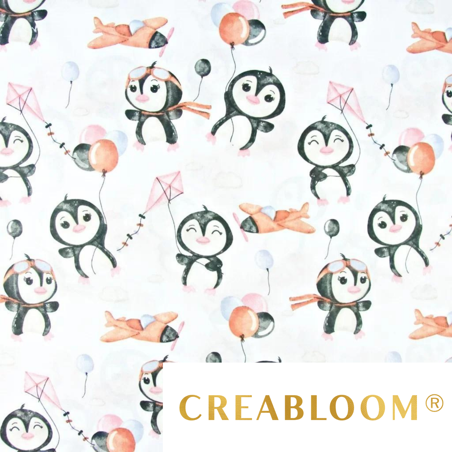 Tissu Coton Motif Pingouins