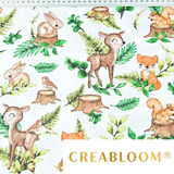 Tissu Coton Motif Animaux Dans La Forêt